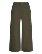 C_Tahiana-D Bottoms Trousers Wide Leg Green BOSS