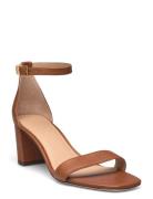 Lauren Ralph Lauren Logan Burnished Leather Sandal Brun