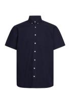 Bs Baugh Modern Fit Shirt Tops Shirts Short-sleeved Navy Bruun & Steng...