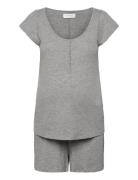 Mlmira Lgm Lia Cap Jrs Pyjamas 2F Noos Pyjamas Grey Mamalicious