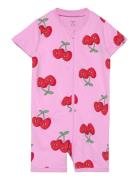 Pyjamas Romper Cherry Hearts C Pyjamas Sie Jumpsuit Pink Lindex