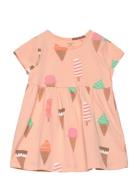 Lindex Dress Short Sleeved Icecreams Rosa