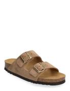 Sl Josephine Suede Platta Sandaler Brown Scholl