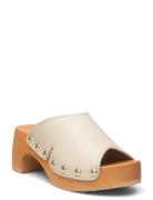 Sl Pescura Wave Sr Leather Sandal Med Klack Cream Scholl