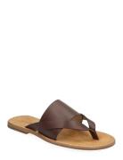 Eugene Brown Leather Sandals Platta Sandaler Brown ALOHAS