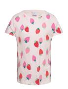 Top Ss Strawberry Aop Tops T-shirts Short-sleeved Pink Lindex