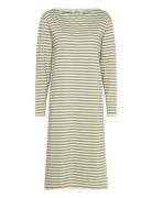 Soft Single Stripe Sille Dress Knälång Klänning Green Mads Nørgaard