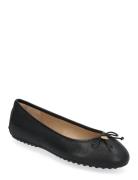 Jayna Pebbled Leather Driver Flat Ballerinaskor Ballerinas Black Laure...