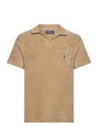 Custom Slim Fit Terry Polo Shirt Tops Polos Short-sleeved Beige Polo R...