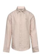 Jprccmaze Linen Shirt L/S Jnr Tops Shirts Long-sleeved Shirts Beige Ja...