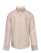 Jack & J S Jprccmaze Linen Shirt L/S Jnr Beige