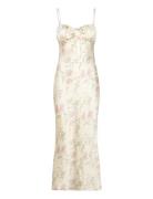 Gathered Bust Midi Strap Dress Knälång Klänning Multi/patterned Gina T...