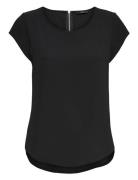 Onlvic S/S Solid Top Ptm Tops Blouses Short-sleeved Black ONLY