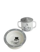Moomin, Bowl And Cup, Blue Home Meal Time Dinner Sets Grey Rätt Start