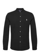 Custom Slim Fit Featherweight Mesh Shirt Tops Shirts Casual Black Polo...