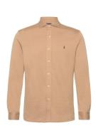 Herringb Jacquard-Knit Shirt Tops Shirts Casual Beige Polo Ralph Laure...