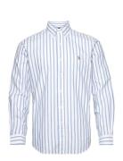 Custom Fit Striped Oxford Shirt Tops Shirts Casual Blue Polo Ralph Lau...
