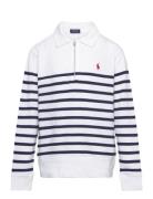 Striped Spa Terry Quarter-Zip Sweatshirt Tops Sweat-shirts & Hoodies S...