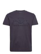 GANT Reg Tonal Shield Ss T-Shirt Svart