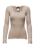 Rosemunde Rwbenita Ls O-Neck Lace Top Beige