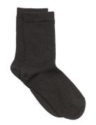 Wool Rib Socks Sockor Strumpor Grey Mp Denmark