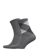 Th Women Check Sock 2P Lingerie Socks Regular Socks Grey Tommy Hilfige...