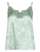 Silk Strap Top Tops Blouses Sleeveless Green Rosemunde