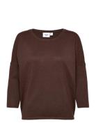 A2561, Milasz R-Neck Pullover Tops Knitwear Jumpers Brown Saint Tropez