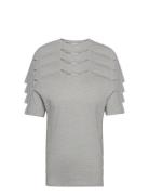 Basic Tee S/S Tops T-shirts Short-sleeved Grey Lindbergh