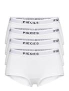 Pclogo Lady 4 Pack Solid Noos Bc Hipstertrosa Underkläder White Pieces