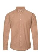Yarn Dyed Oxford Superflex Shirt Tops Shirts Casual Brown Lindbergh