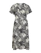 Vilovie S/S Wrap Midi Dress - Noos Knälång Klänning White Vila