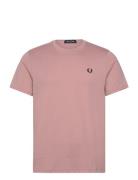 Crew Neck T-Shirt Tops T-shirts Short-sleeved Pink Fred Perry