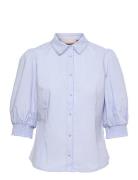Chillykb Blouse Tops Blouses Short-sleeved Blue Karen By Simonsen