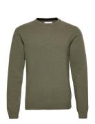 Casual Friday Cfkarl Lambswool Crew Neck Kni Khaki Green