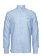 Douglas Bd Linen Shirt Ls Designers Shirts Casual Blue Morris
