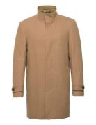 Recycled Wool Funnel Neck Coat Yllerock Rock Beige Lindbergh