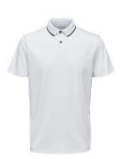 Slhleroy Ss Polo Noos Tops Polos Short-sleeved White Selected Homme