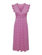 ONLY Onlmay Life S/L Wrap Midi Dress Jrs Noos Rosa