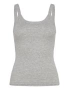 Basic Rib Singlet Tops T-shirts & Tops Sleeveless Grey Gina Tricot