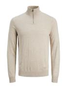 Jack & J S Jjeemil Knit Half Zip Noos Kräm