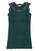 Wool Top Tops T-shirts & Tops Sleeveless Green Rosemunde