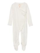 Rib Jersey Full Body Crossover Pyjamas Sie Jumpsuit Cream Copenhagen C...