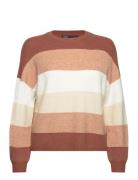 Onlatia L/S Stripe Pullover Knt Noos Tops Knitwear Jumpers Brown ONLY