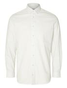 Slhslimethan-Aop Shirt Ls B Tops Shirts Casual White Selected Homme