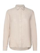 Reg Linen Chambray Shirt Tops Shirts Long-sleeved Beige GANT