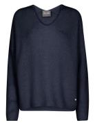 Mmthora V-Neck Knit Tops Knitwear Jumpers Navy MOS MOSH