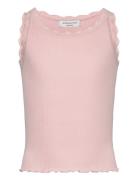 Rkbeatha Sl Top W/ Lace Tops T-shirts Sleeveless Pink Rosemunde Kids
