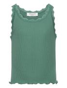 Rkbeatha Sl Top W/ Lace Tops T-shirts Sleeveless Green Rosemunde Kids
