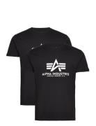Basic T 2 Pack Designers T-shirts Short-sleeved Black Alpha Industries